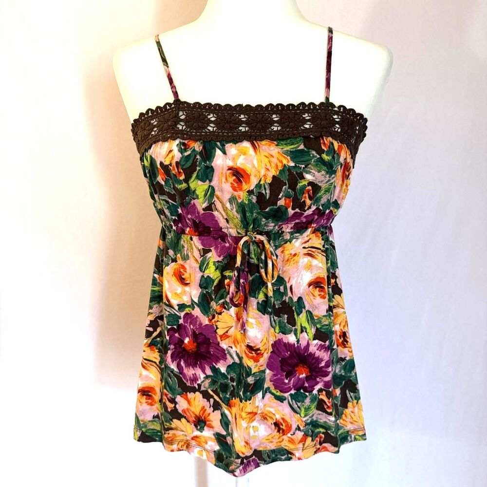 Candies Y2k lace and flower tank top